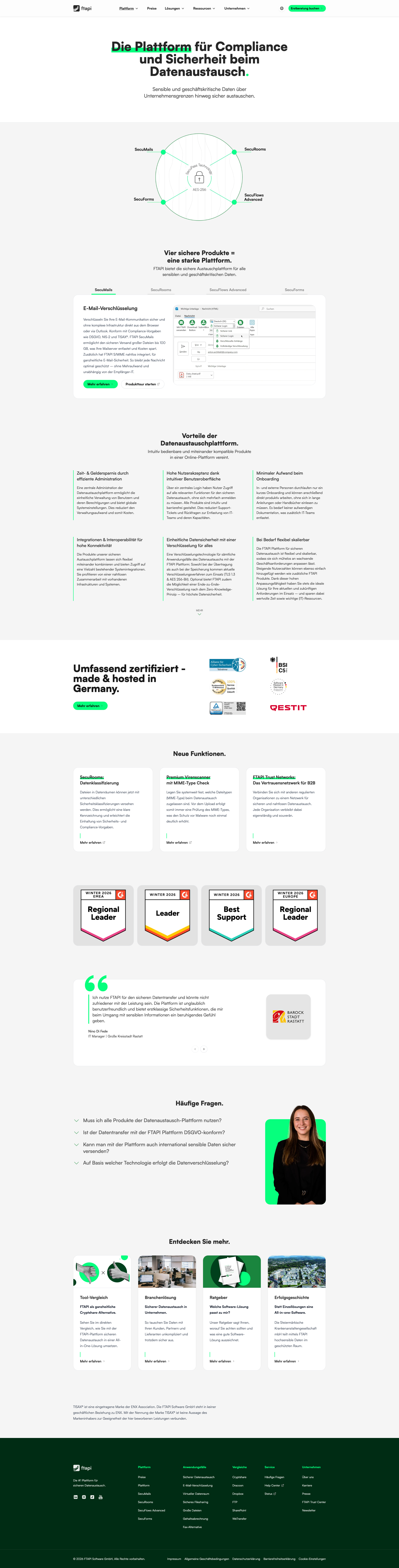 FTAPI GmbH Website Screenshot 2